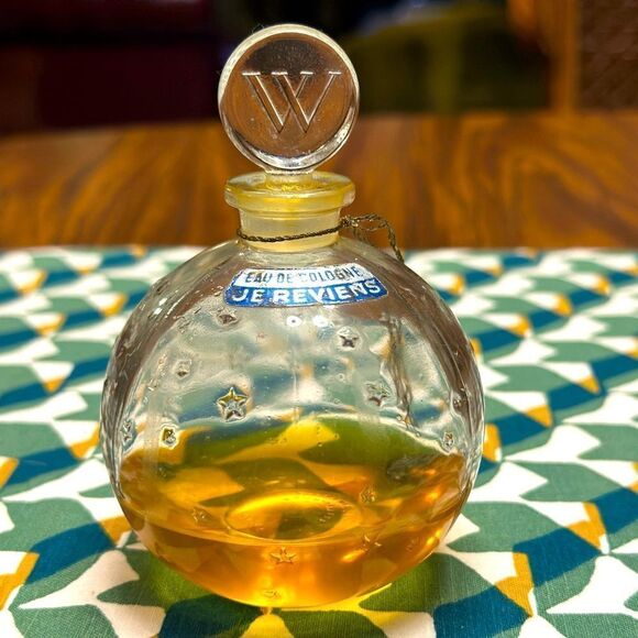 Vintage Je Reviens Worth Paris France Eau de Cologne Lalique Stars Bottle 5.5 oz - Picture 1 of 5